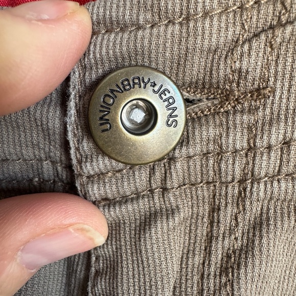 Vintage Union Bay Low Rise Corduroy Cargo Pants Beige/Tan 7 Flap Pockets Y2K 90s - Picture 5 of 16